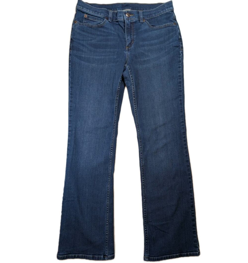 Duluth Trading Company Straight Leg Jeans Women's 8x31 Medium Wash Stretch Denim